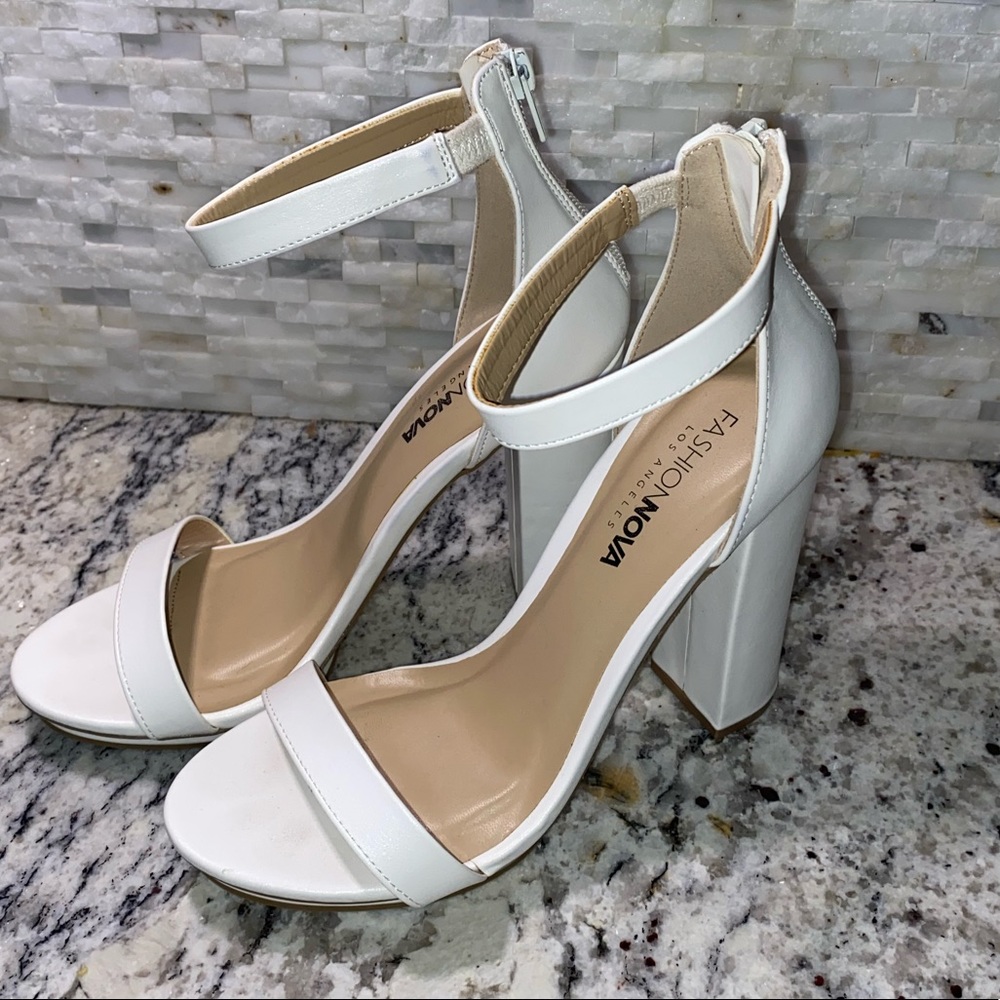 White FashionNova Heels